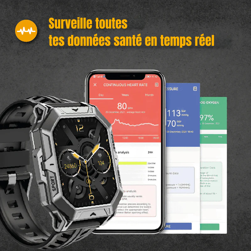 SteelGuard - Montre Connectée Robuste