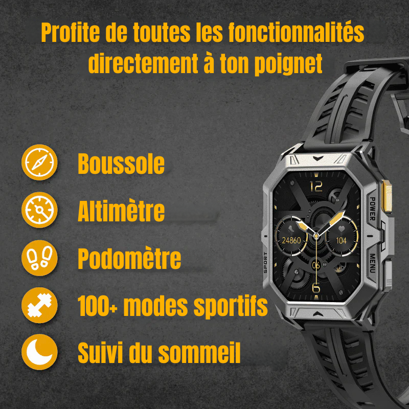 SteelGuard - Montre Connectée Robuste