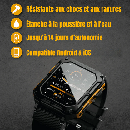SteelGuard X - Montre Connectée Indestructible