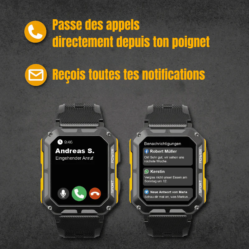 SteelGuard X - Montre Connectée Indestructible