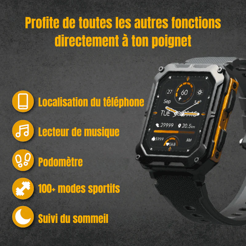 SteelGuard X - Montre Connectée Indestructible